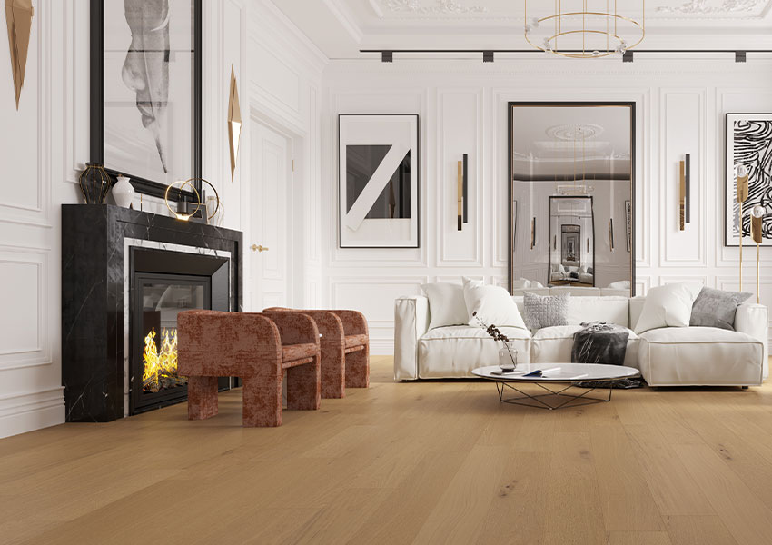 hardwood flooring in living room